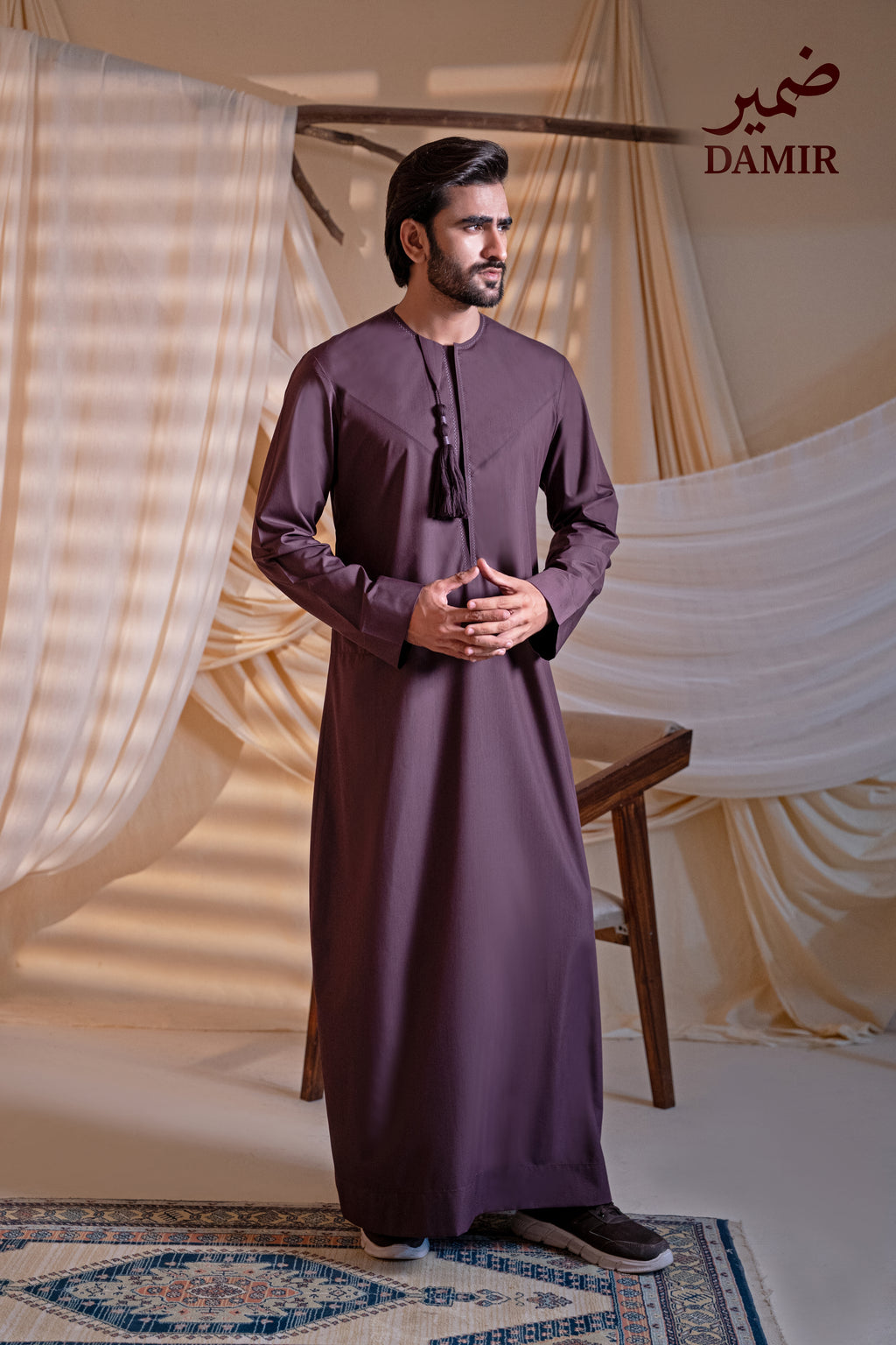 Damir Emirati Tassel Thobe - Royal Plum