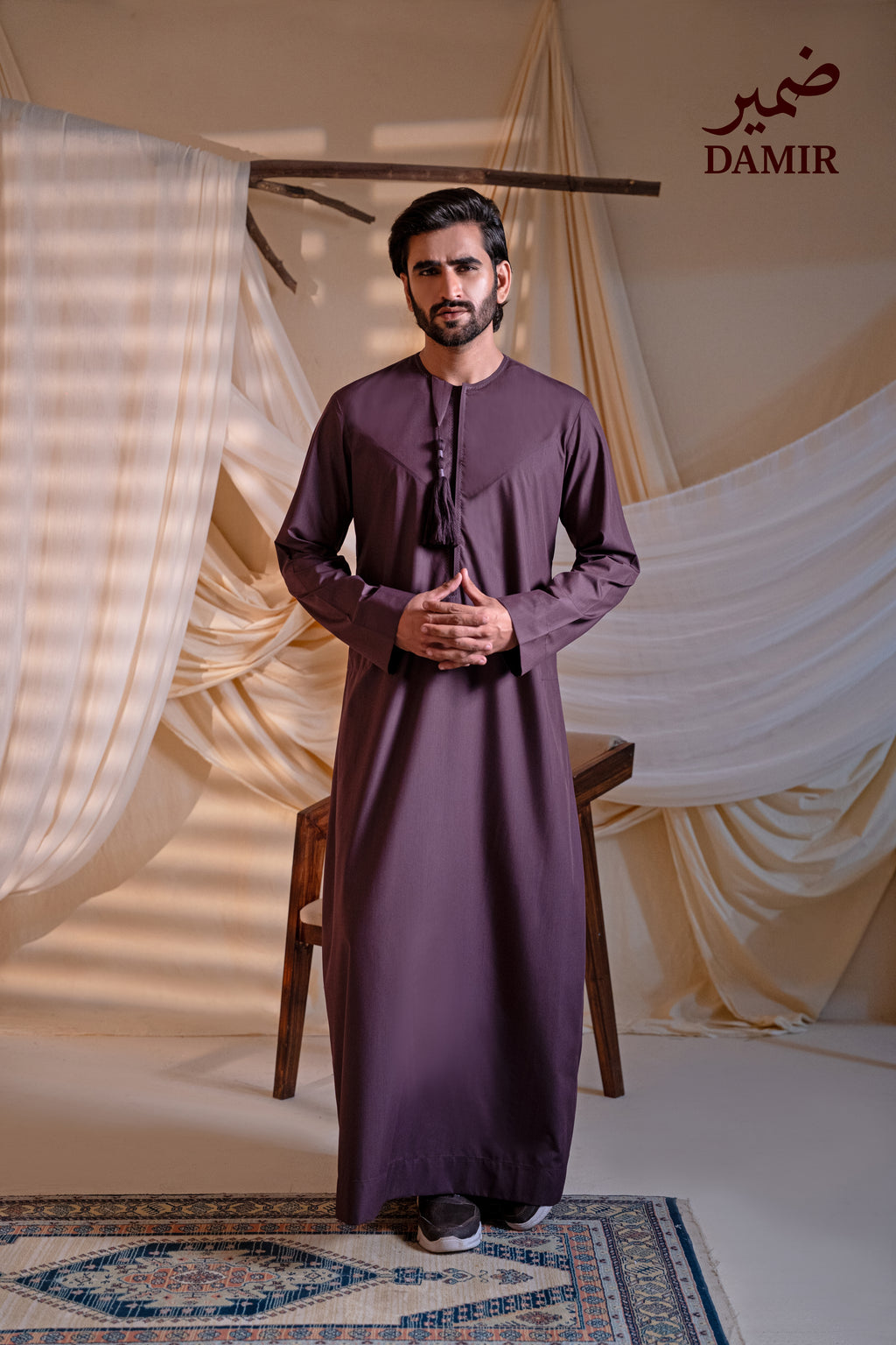 Damir Emirati Tassel Thobe - Royal Plum