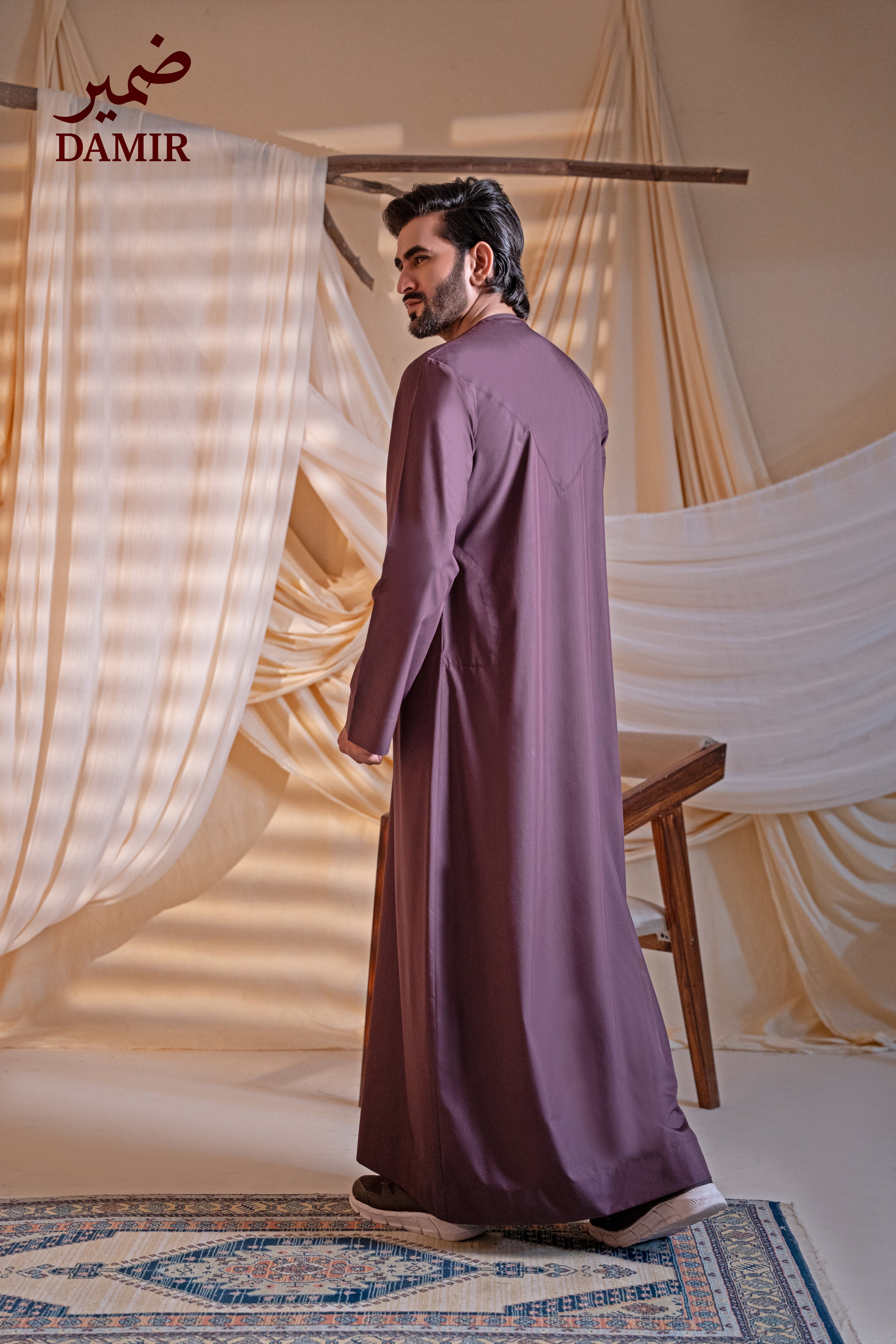 Damir Emirati Tassel Thobe - Royal Plum