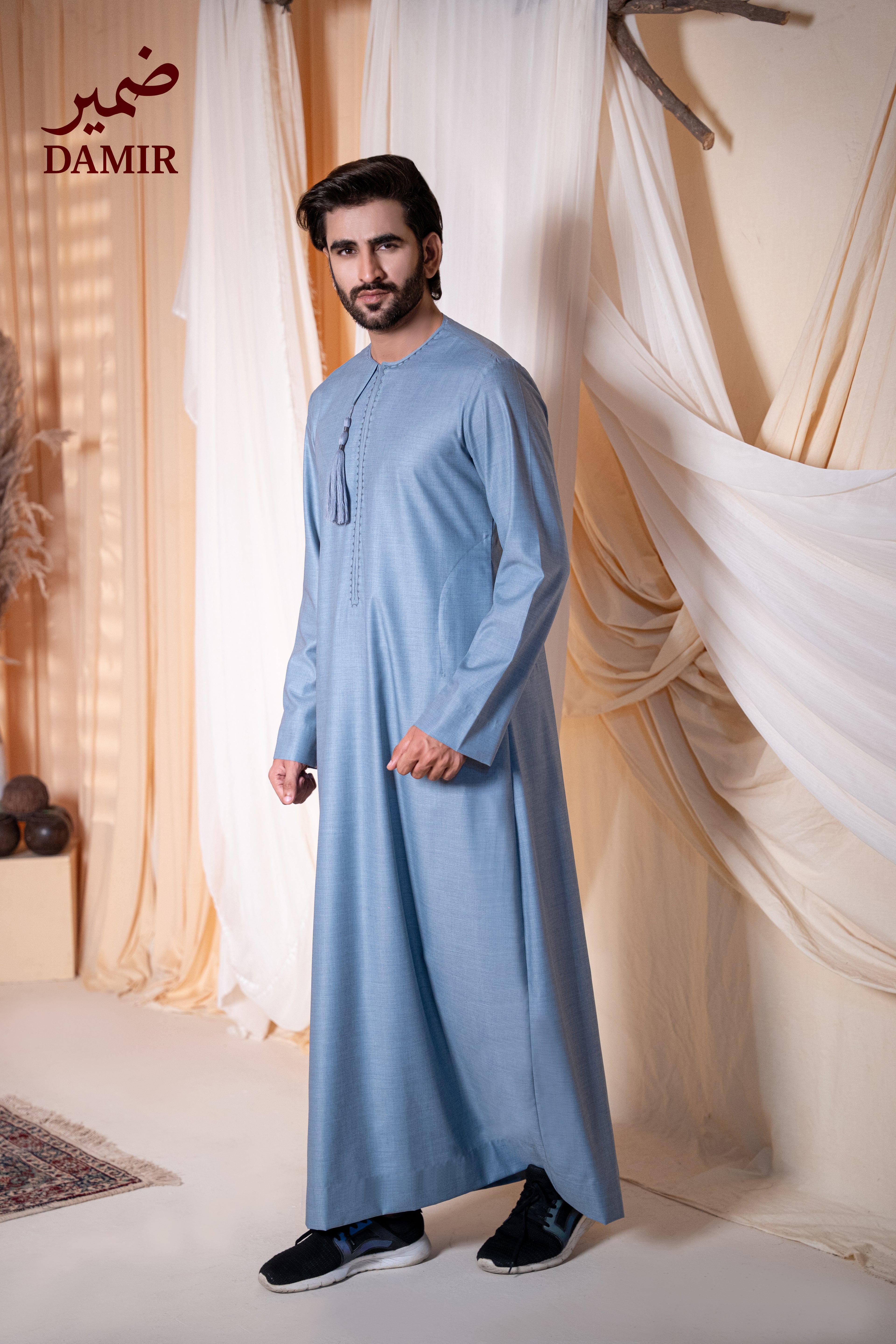 Damir Emirati Tassel Thobe - Steel Gray