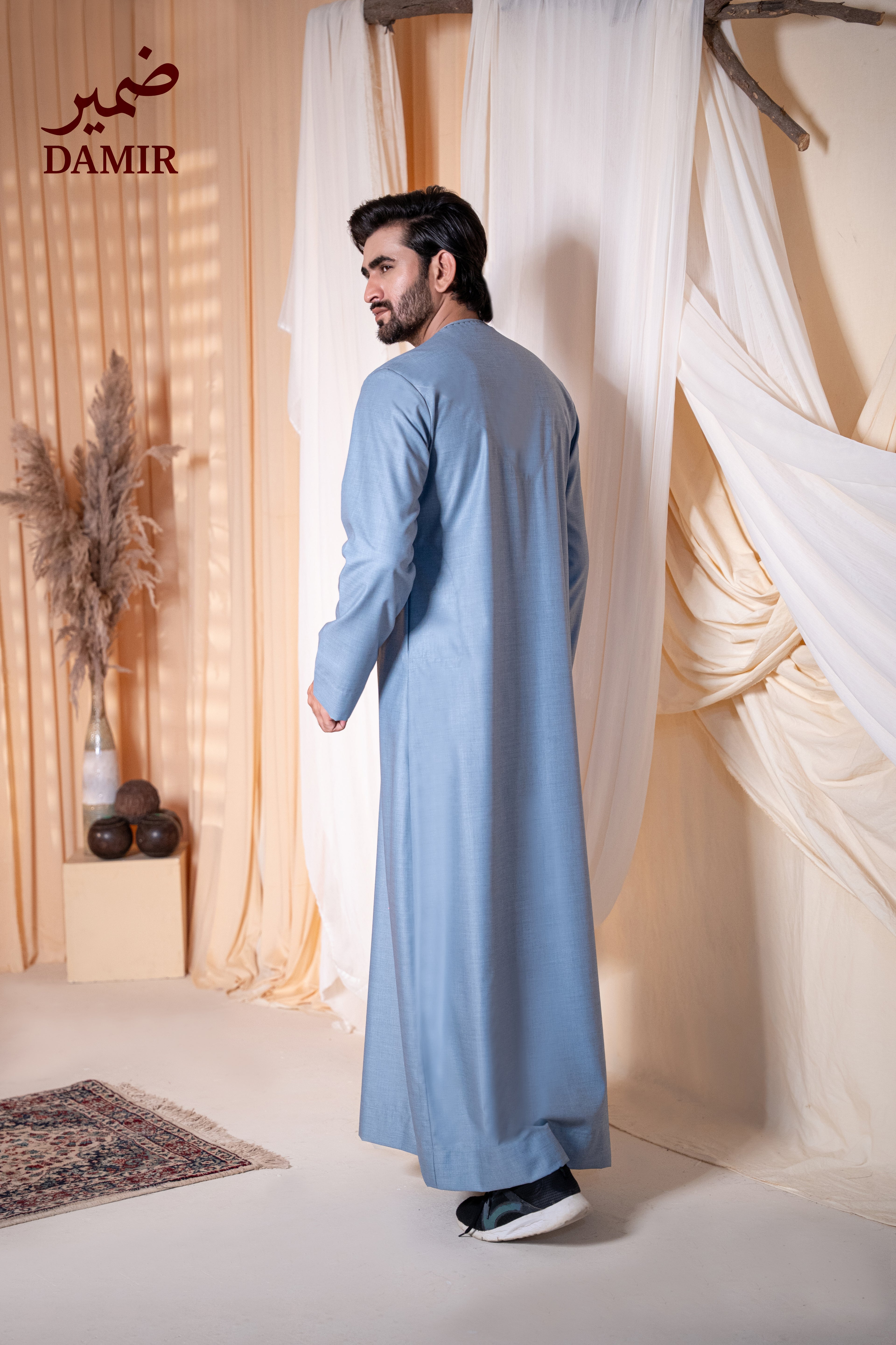 Damir Emirati Tassel Thobe - Steel Gray